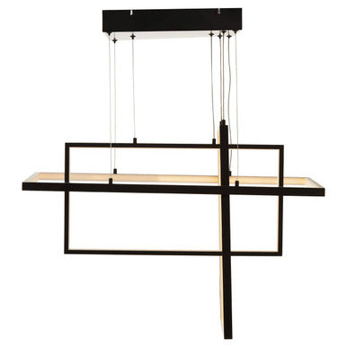 Black and Silver Overlapping Rectangle Pendant Light