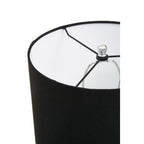 Silver Artichoke Table Lamp with Black Shade