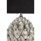 Silver Artichoke Table Lamp with Black Shade