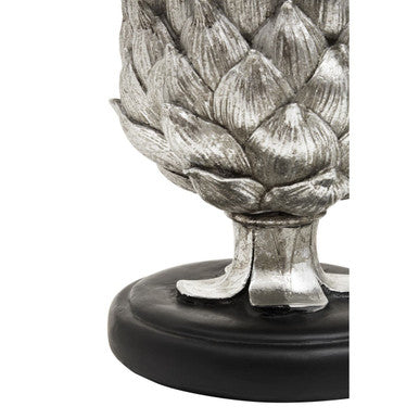 Silver Artichoke Table Lamp with Black Shade