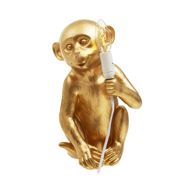 Gold Finish Monkey Lamp