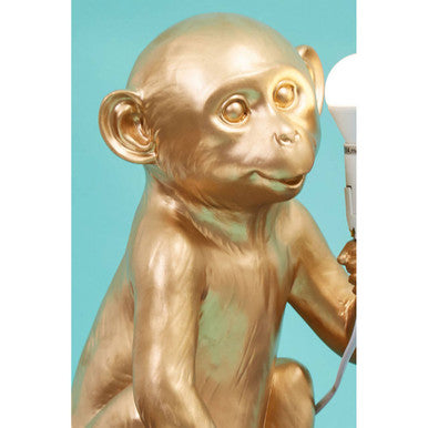 Gold Finish Monkey Lamp