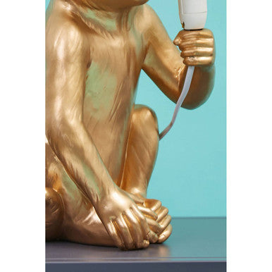 Gold Finish Monkey Lamp