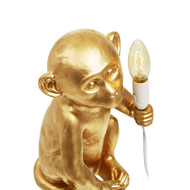 Gold Finish Monkey Lamp