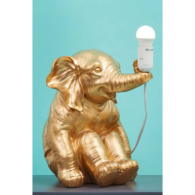 Gold Elephant Figurine Table Lamp