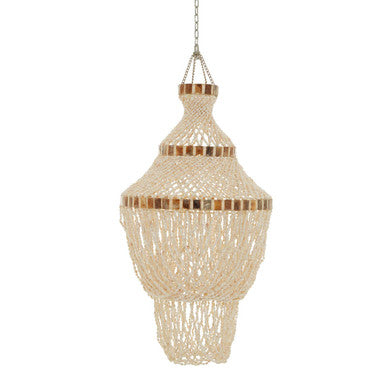 Natural White and Amber Shell Pendant Shade