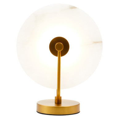 White Marble and Gold Finish Table Lamp
