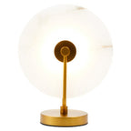 White Marble and Gold Finish Table Lamp