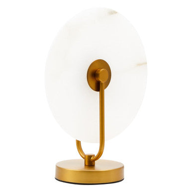 White Marble and Gold Finish Table Lamp