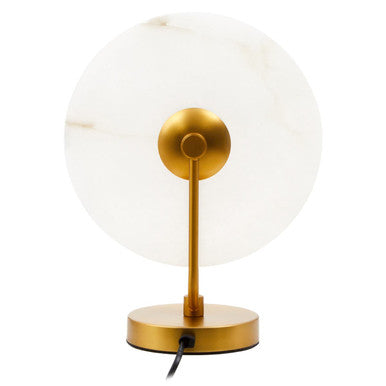 White Marble and Gold Finish Table Lamp