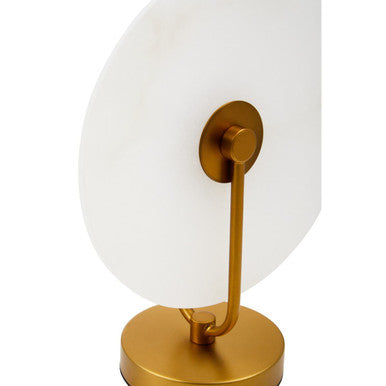 White Marble and Gold Finish Table Lamp