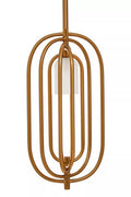 Gold and Frosted Glass Statement Pendant Light