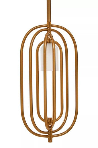 Gold and Frosted Glass Statement Pendant Light