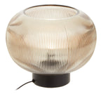 Large Ribbed Smoked Glass Table Lamp