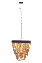 Weathered Wooden Bead Chandelier