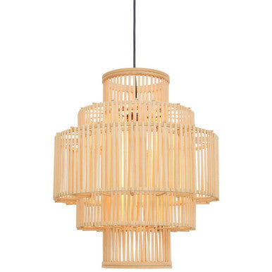 Five-Tier Bamboo Cage Pendant Light