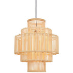 Five-Tier Bamboo Cage Pendant Light