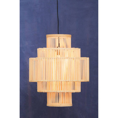 Five-Tier Bamboo Cage Pendant Light