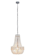 Antique White Wooden Beads Chandelier