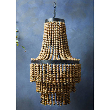Wooden Beads Large Chandelier
