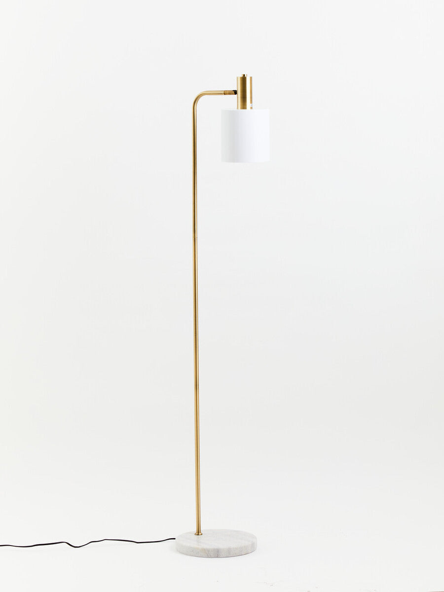 White Marble and Gold Floor Lamp