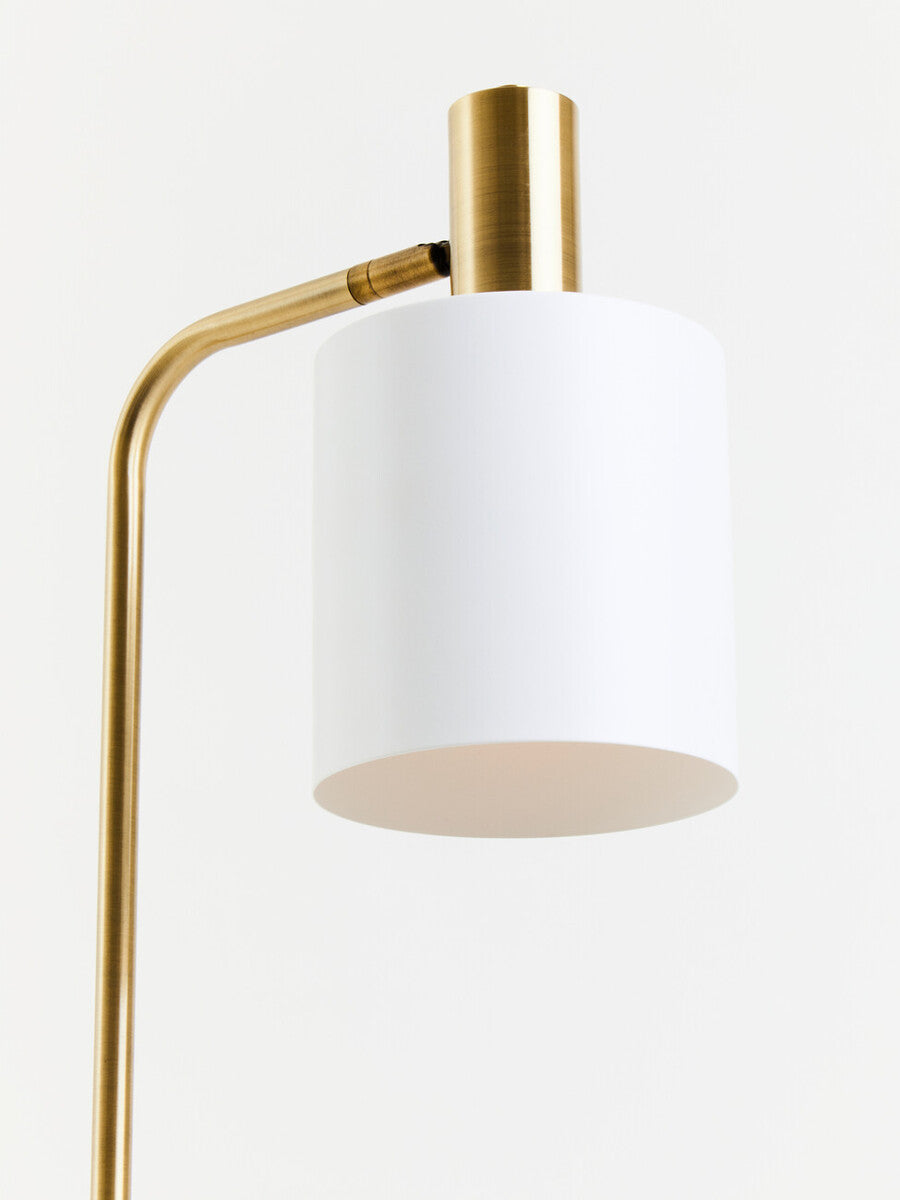 White Marble and Gold Floor Lamp