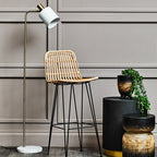 White Marble and Gold Floor Lamp