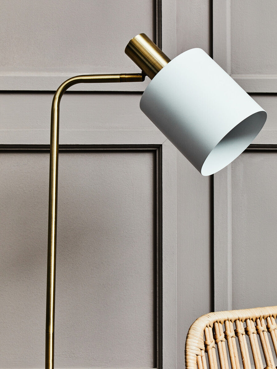 White Marble and Gold Floor Lamp