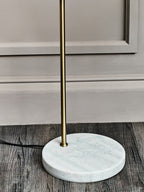 White Marble and Gold Floor Lamp