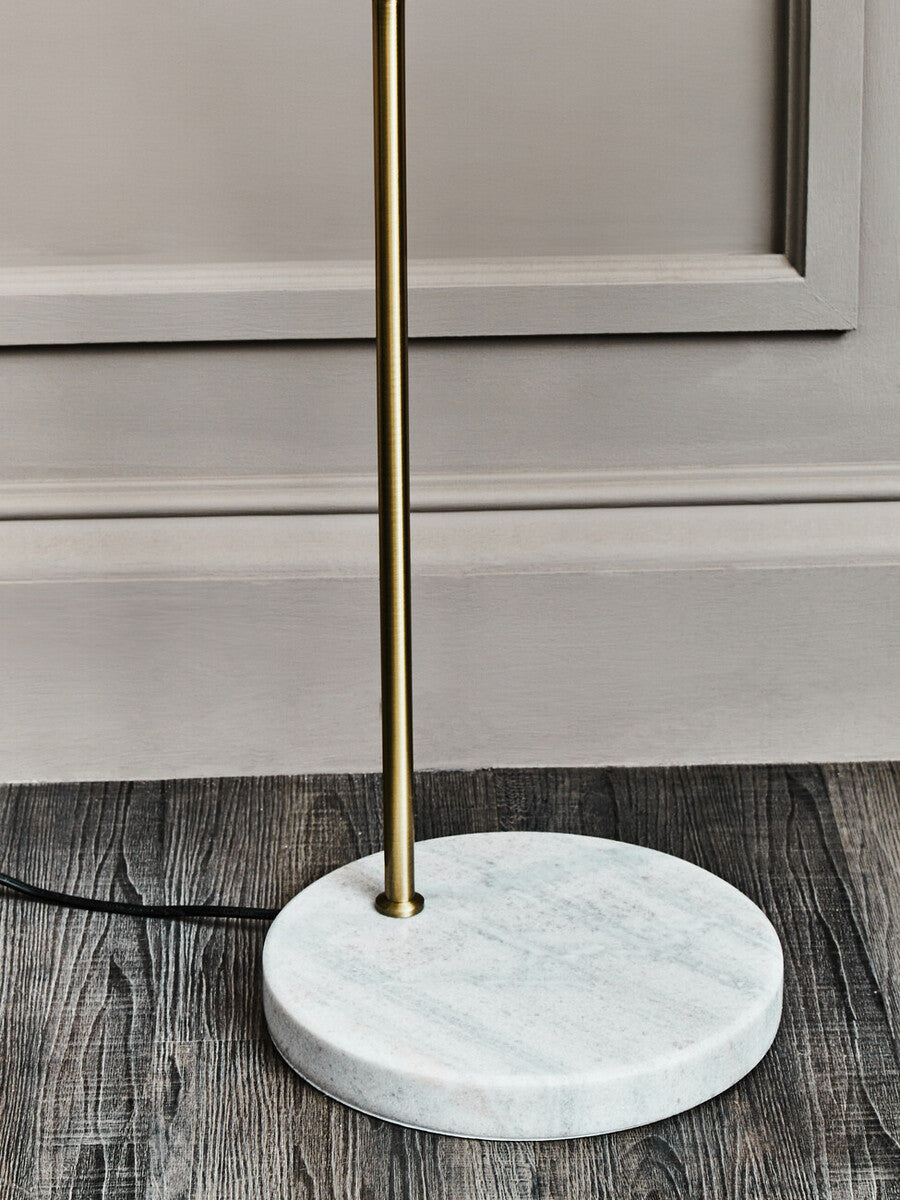 White Marble and Gold Floor Lamp