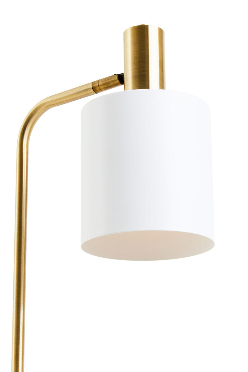 White Marble and Gold Floor Lamp
