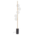 Black Marble 5-Bulb Floor Lamp with Brushed Brass Finish