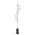 Black Marble 5-Bulb Floor Lamp with Nickel Finish