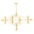 Gold Finish and Glass 15-Bulb Statement Pendant Light