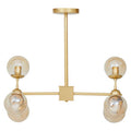 Gold Finish 6-Arm Statement Pendant Light