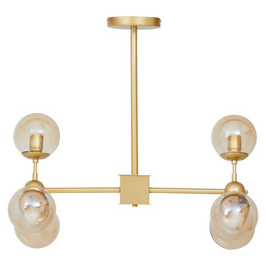 Gold Finish 6-Arm Statement Pendant Light