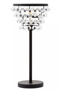 Clear Crystal Table Lamp with Black Metal