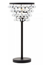 Clear Crystal Table Lamp with Black Metal