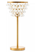 Clear Crystal Table Lamp with Gold Metal
