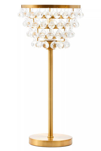 Clear Crystal Table Lamp with Gold Metal