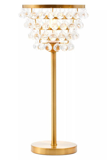 Clear Crystal Table Lamp with Gold Metal