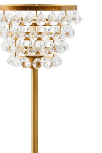 Clear Crystal Table Lamp with Gold Metal