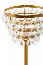 Clear Crystal Table Lamp with Gold Metal