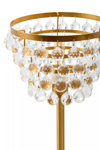 Clear Crystal Table Lamp with Gold Metal
