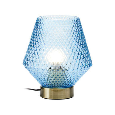 Blue Angular Glass Table Lamp