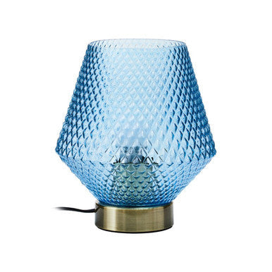 Blue Angular Glass Table Lamp