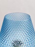 Blue Angular Glass Table Lamp