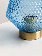 Blue Angular Glass Table Lamp