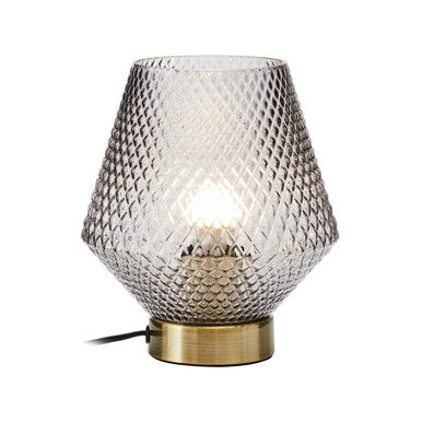 Grey Smoked Glass Table Lamp