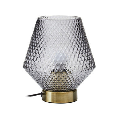 Grey Smoked Glass Table Lamp